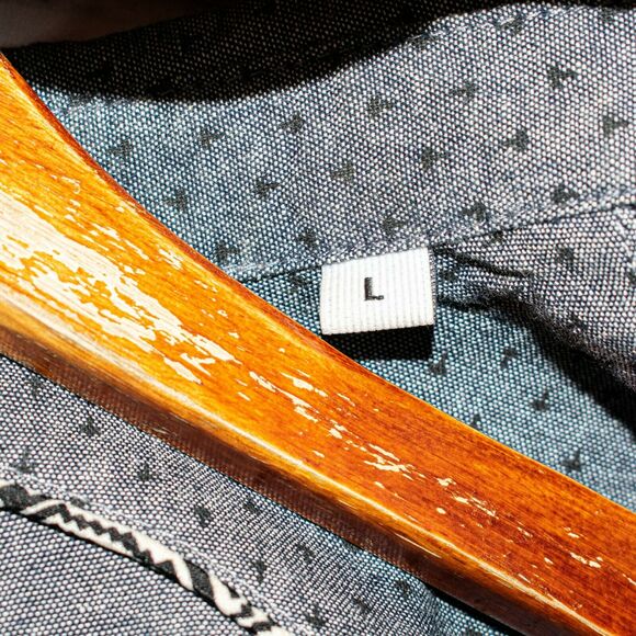 CH. CHAPTER Button up Shirt Lucid Void Gray Print size LargeSS 14 - Picture 7 of 8